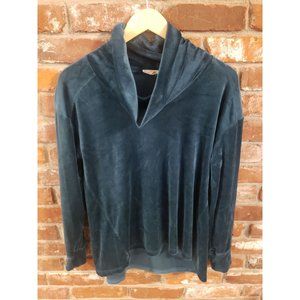 June & Delancey Womens L Green High Cowl Turtle Neck